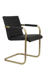 DINING CHAIR WITH ARM BLACK GOLD    - CHAIRS, STOOLS